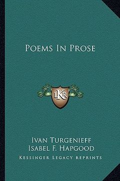 portada poems in prose (en Inglés)