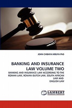 portada banking and insurance law volume two (en Inglés)