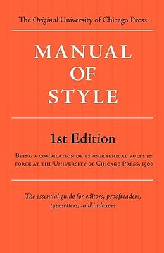 portada manual of style (chicago 1st edition) (en Inglés)