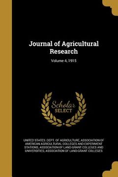 portada Journal of Agricultural Research; Volume 4, 1915 (en Inglés)