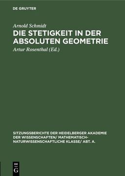 portada Die Stetigkeit in der Absoluten Geometrie (in German)