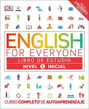 portada English for Everyone: Nivel 1: Inicial, Libro de Estudio: Curso Completo de Autoaprendizaje