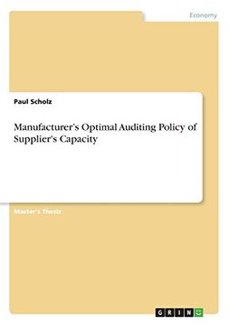 portada Manufacturer's Optimal Auditing Policy of Supplier's Capacity