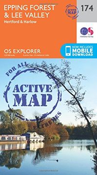 portada Ordnance Survey Explorer Active 174 Epping Forest & lee Valley map With Digital Version (en Inglés)