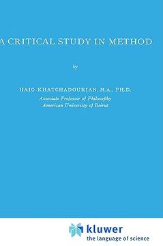 portada a critical study in method (en Inglés)