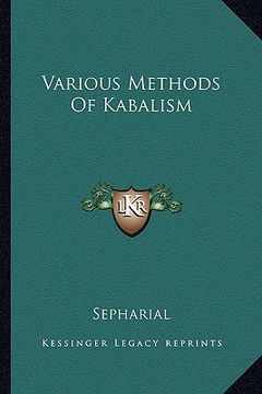portada various methods of kabalism (en Inglés)