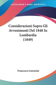 portada Considerazioni Sopra Gli Avvenimenti Del 1848 In Lombardia (1849) (en Italiano)