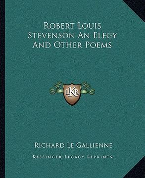 portada robert louis stevenson an elegy and other poems