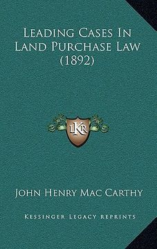portada leading cases in land purchase law (1892) (in English)
