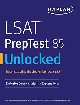portada Lsat Preptest 85 Unlocked: Exclusive Data + Analysis + Explanations (in English)