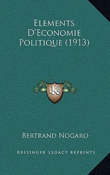 portada Elements D'Economie Politique (1913) (en Francés)