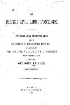 portada De decimi Livii Libri Fontibus (en Latin)