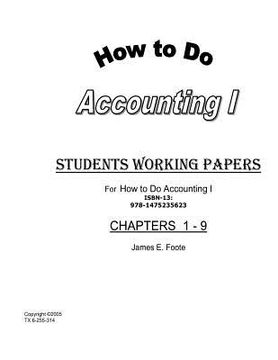 portada how to do accounting i student working papers (en Inglés)