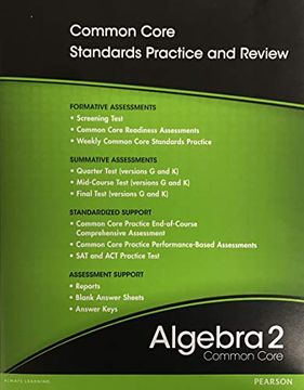 portada Algebra 2 Common Core Progress Monitoring Assessments (in English)