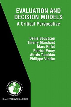 portada evaluation and decision models: a critical perspective (en Inglés)