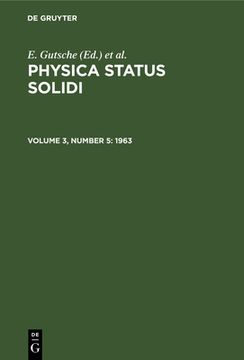 portada Physica Status Solidi, Volume 3, Number 5, Physica Status Solidi (1963) 