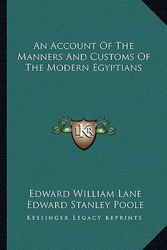 portada an account of the manners and customs of the modern egyptians