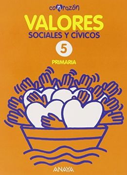 portada Con Razón, Valores Sociales y Cívicos, 5 Educación Primaria