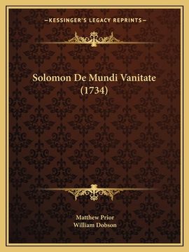 portada Solomon De Mundi Vanitate (1734) (en Latin)