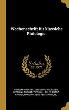 portada Wochenschrift für Klassiche Philologie. (en Alemán)