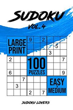 portada Sudoku Large Print: 100 Easy and Medium Puzzles (en Inglés)