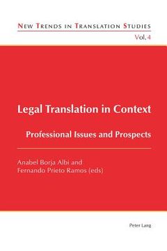 portada Legal Translation in Context; Professional Issues and Prospects (en Inglés)