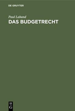 portada Das Budgetrecht (en Alemán)
