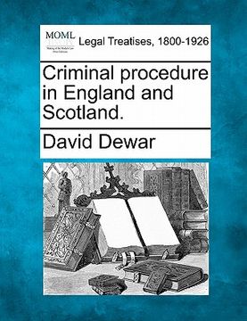 portada criminal procedure in england and scotland. (en Inglés)