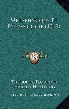 portada Metaphysique Et Psychologie (1919) (in French)