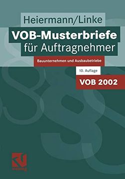 portada Vob-Musterbriefe für Auftragnehmer: Bauunternehmen und Ausbaubetriebe (in German)