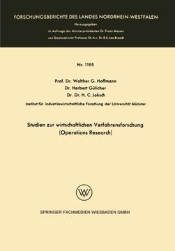 portada Studien zur wirtschaftlichen Verfahrensforschung (Operations Research) (German Edition)