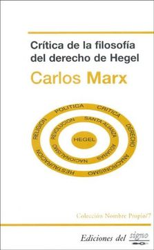 portada Critica de la Filosofia del Derecho de Hegel