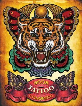portada Tattoo Coloring Book: Hand-drawn set of old school Tattoos Coloring Book (Relaxing, Inspiration) (en Inglés)