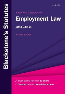 portada Blackstone's Statutes on Employment law (en Inglés)
