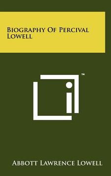 portada biography of percival lowell (en Inglés)