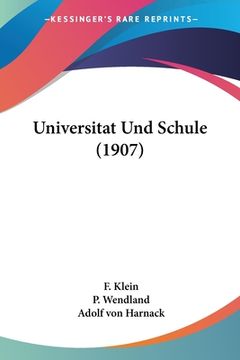 portada Universitat Und Schule (1907) (in German)