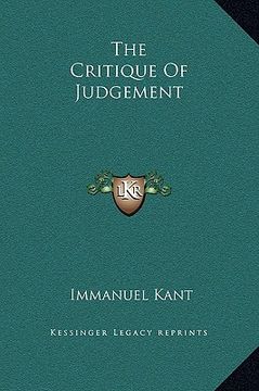 portada the critique of judgement (en Inglés)