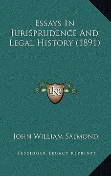 portada essays in jurisprudence and legal history (1891) (en Inglés)