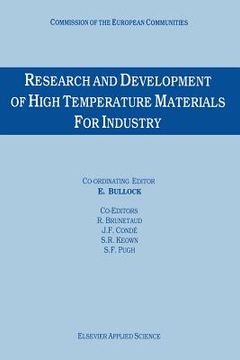 portada Research and Development of High Temperature Materials for Industry (en Inglés)