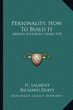 portada personality, how to build it: mental efficiency series v10 (en Inglés)