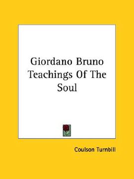 portada giordano bruno teachings of the soul (en Inglés)