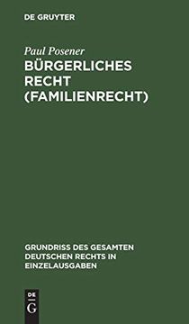 portada Bürgerliches Recht (Familienrecht) (Grundri des Gesamten Deutschen Rechts in Einzelausgaben) (in German)