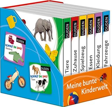 portada Duden 12+: Kennst du Das? Meine Bunte Kinderwelt (Würfel): 6 Mini-Bücher (Pappbilderbuch Bücher-Würfel, Band 1) (in German)