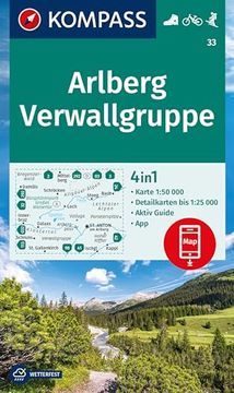 portada Kompass Wanderkarte 33 Arlberg, Verwallgruppe 1: 50. 000 (en Alemán)