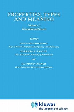 portada properties, types and meaning: volume i: foundational issues (en Inglés)