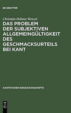 portada Das Problem der Subjektiven Allgemeingültigkeit des Geschmacksurteils bei Kant (in German)