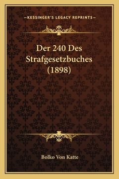 portada Der 240 Des Strafgesetzbuches (1898) (en Alemán)