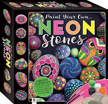 portada Paint Your own Neon Stones-This Complete Starter kit Includes all you Need to Create Vibrant, Three-Dimensional art to Display in Your Home or Garden (en Inglés)