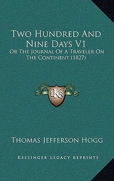 portada two hundred and nine days v1: or the journal of a traveler on the continent (1827) (en Inglés)
