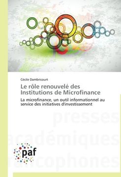 portada Le Role Renouvele Des Institutions de Microfinance